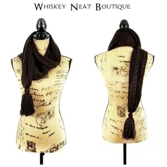 Gap Knitted Brown Scarf with Tassels 9 0097 - Picture 4 of 4